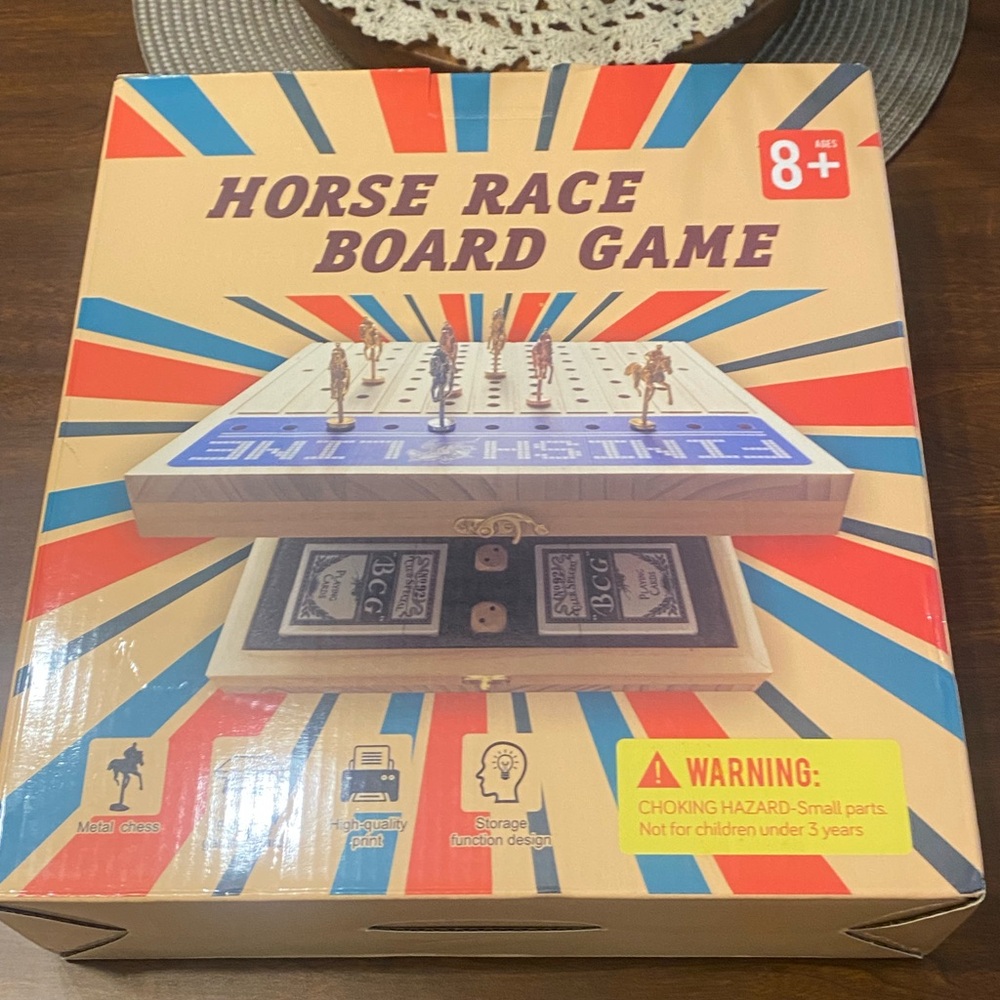 Exciting Horse Race Board Game with Metal Horses
